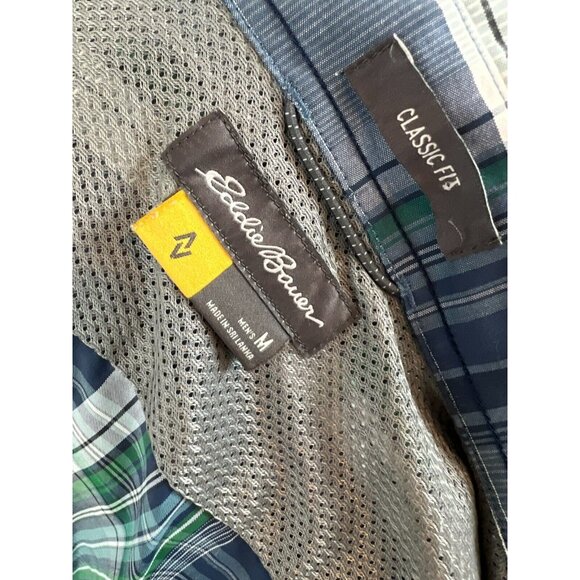 Eddie Bauer Travex Classic Fit Mens Medium Short sleeve button front shirt Plaid - Picture 3 of 12